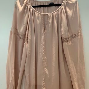 Max Edition pink lace detail long sleeve blouse